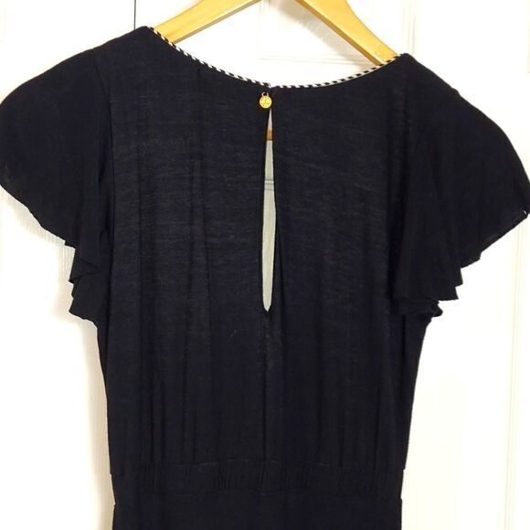 T-Bags Los Angeles Black Flutter Sleeve Maxi Dress Sz XS - Picture 4 of 7